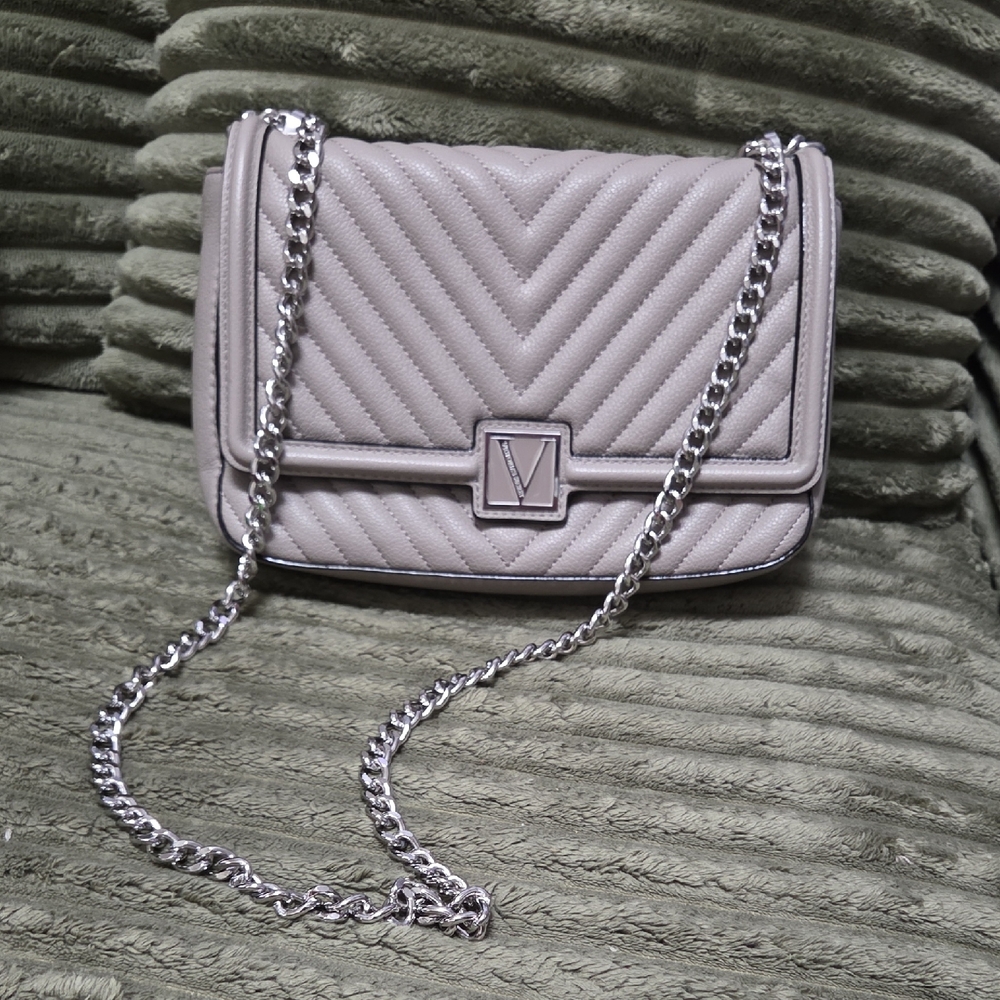 Victoria Secret Quilted Chain Shoulder Bag in Light Taupe